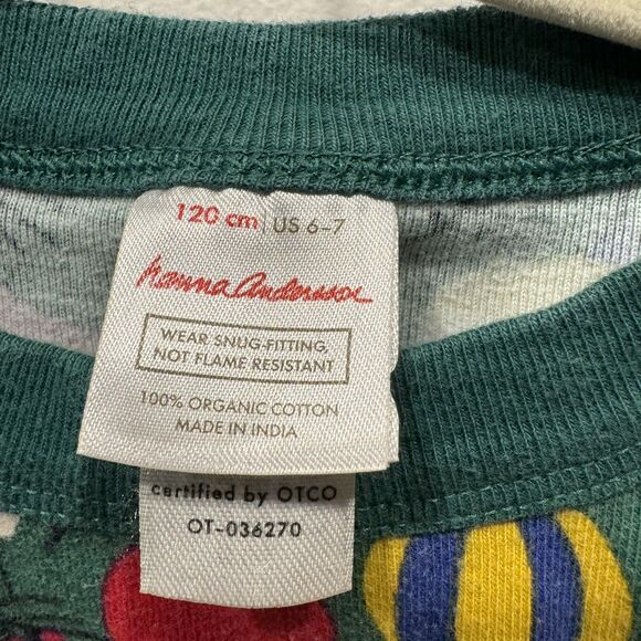 Hanna Andersson Pajamas Cotton Matching Long John Christmas Green Kids 120 6-7 - Picture 2 of 9